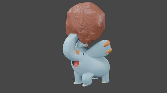 Pokemon inspired, Phanpy, Tabletop DnD miniature