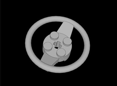 Lego Compatible (67811.dat) Car Steering Wheel  5 x  5 with Two Spokes and  2 x  2 Stud Centre with Axlehole