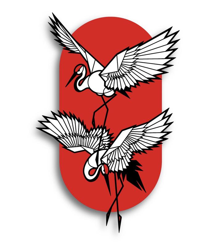 Crane Wall Art  - Kranich Wandgemälde