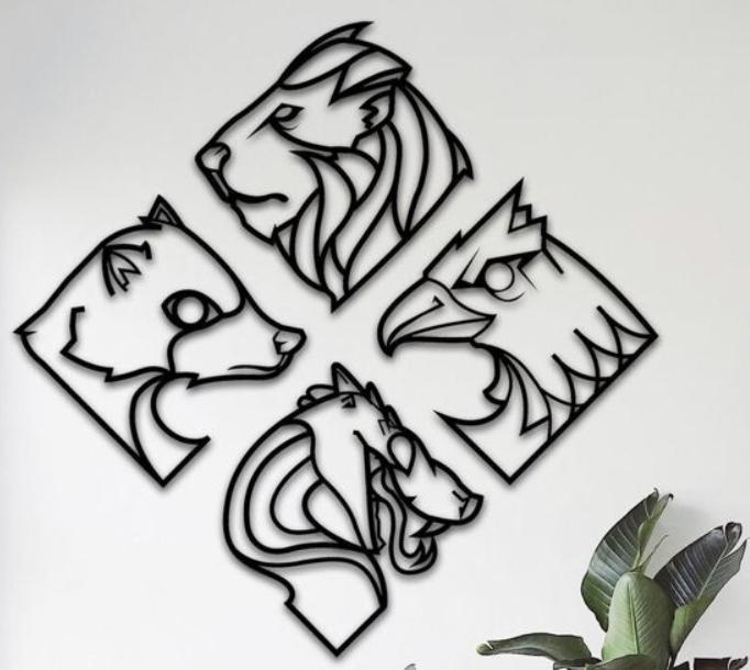 Layout of Animals Head Wall Decor