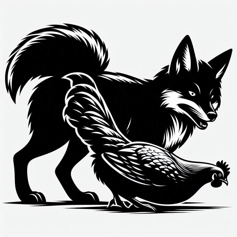 Wall art: Hungry fox (three colours)