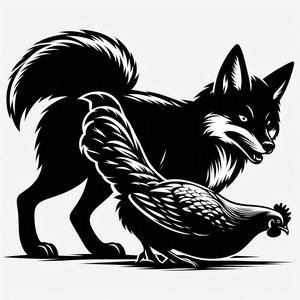 Wall art: Hungry fox (three colours)