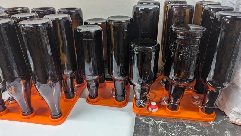 Beer bottle drying rack