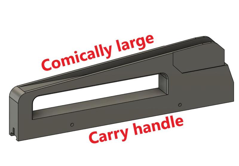 Comically large M16 carry handle