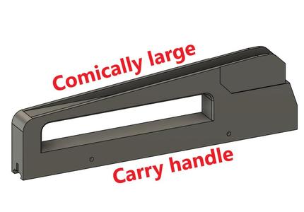 Comically large M16 carry handle