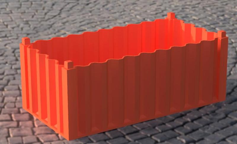 Mini  shipping container for desk storage or parts bin