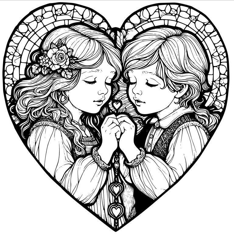 Wall art: Sibling love (two colours)