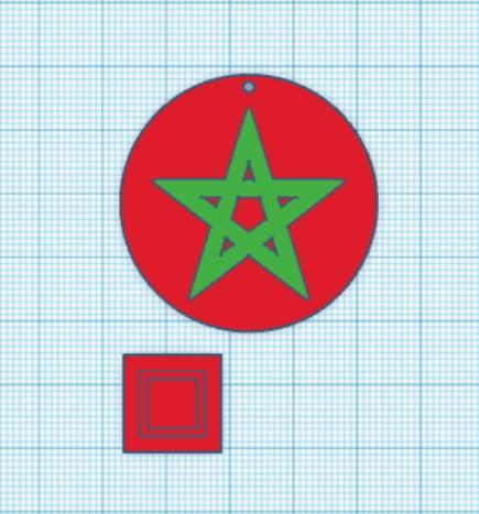 Morocco Flag Keychain