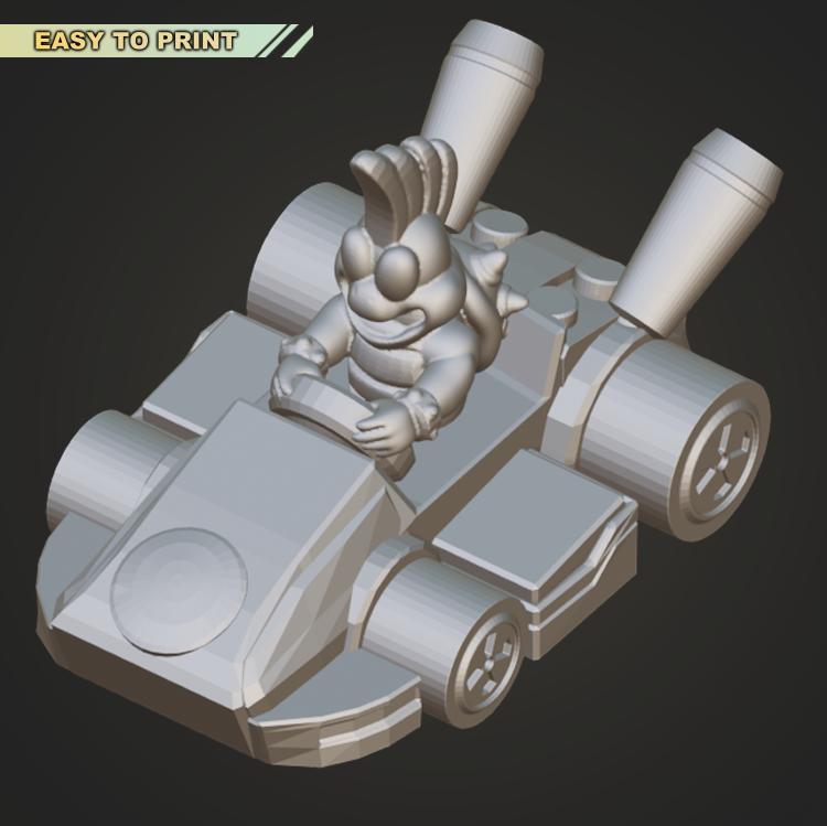 Mario Kart - Koopa Lemmy - (EASY TO PRINT - NO SUPPORT)