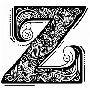 Frottage creation: letter Z (version 3)