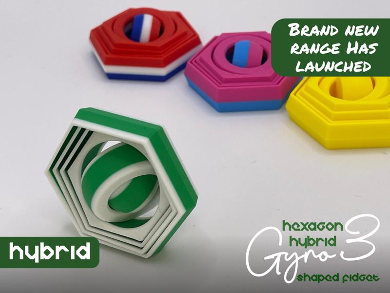 Gyro3 Hexagon Hybrid Shape Fidget Toy Spinner