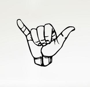 LINE ART HAND SIGN