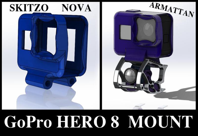 Armattan Rooster, Chameleon Ti, Marmotte, SKITZO Nova, GoPro Hero 8 FPV Mount (TPU)