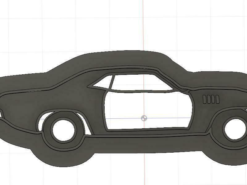 3D Model of 1971 Plymouth Cuda Cookie Cutter