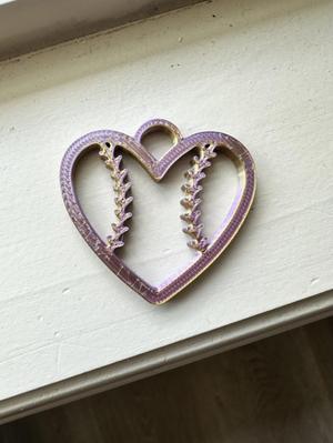 Softball heart keychain