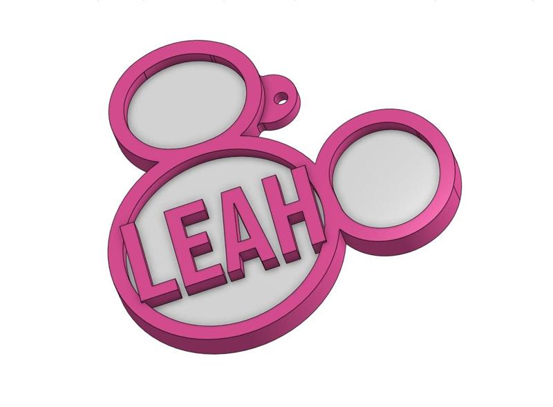 POPULAR NAMES -LEAH-  MICKEY MOUSE KEYCHAIN