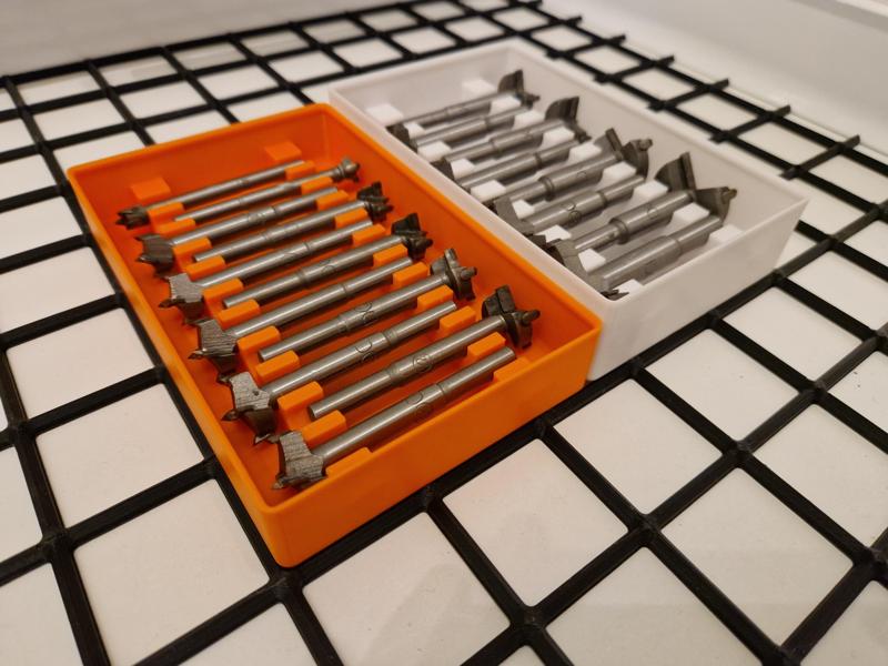 Gridfinity Bins for Forstner Drill Bits