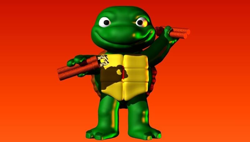 MIGUEL ANGEL TURTLE MUTANT MAYHEM KID VERSION BABY TURTLE