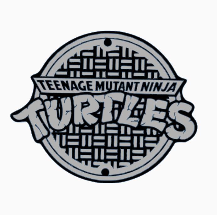 TEENAGE MUTANT NINJA TURTLES SEWER LID Logo Display by MANIACMANCAVE3D