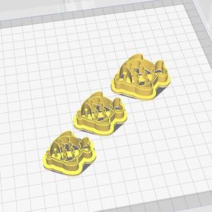 polymer clay cutter in three sizes, small fish