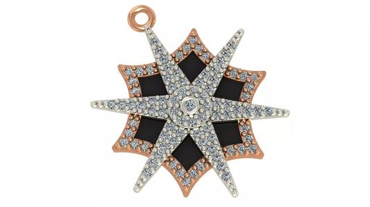 Star Black Enamel Paint Pendant Necklace