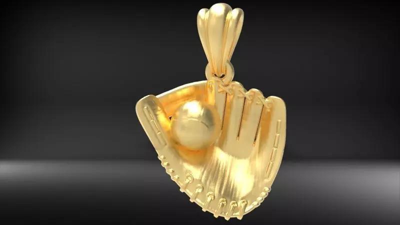 Baseball or Softball Glove Ball Charm Pendant necklace jewelry
