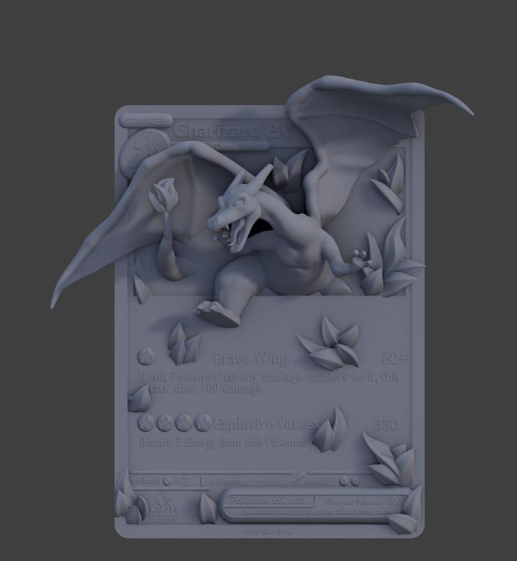 Charizard 3D Printable Card – Pokemon - Inspired Collectible V2