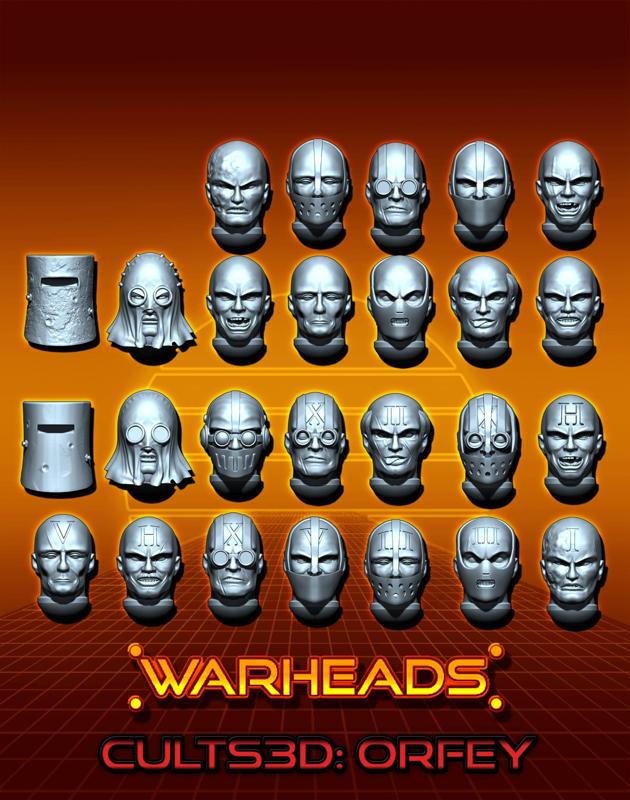 Madman and pyromaniacs heads! - They are nuts! (26 heads)