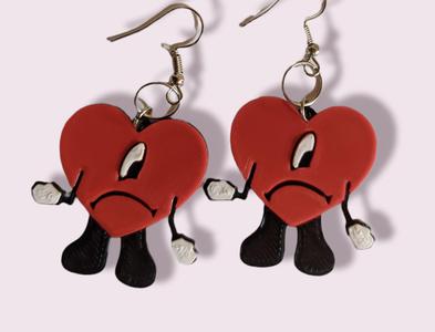 Bad Bunny Heart - A summer without you - Earrings - Keychain