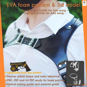 Body holster and prop for Ada Wong cosplay - Resident evil 4 (Remake) | Cosplay pattern & template