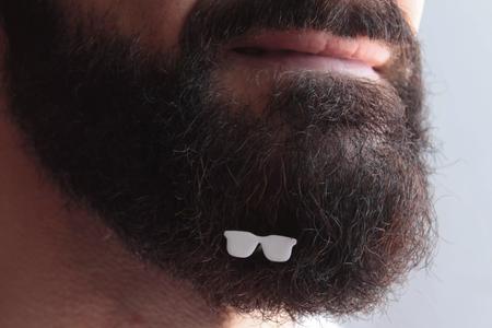 Sunglasses for beard - front wearing