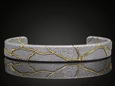Kintsugi japan art cuff bracelet bangle