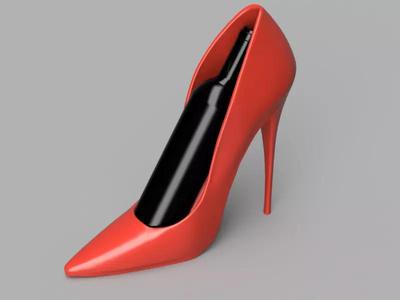 Wine Bottle Holder in the Shape of a High Heel Shoe