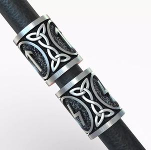 Spacer Bead Charm with Pagan Germanic Runes