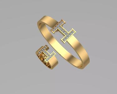 Hermes rings and bangle NN073