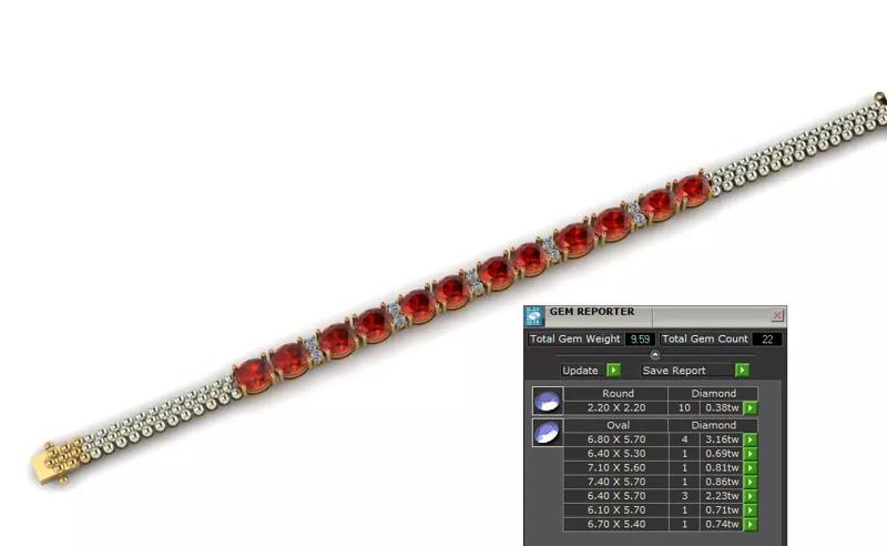 Oval Mixed Round Diamond Women Bracelet