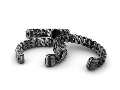 initial G gold diamond miami cuban chain link bracelet
