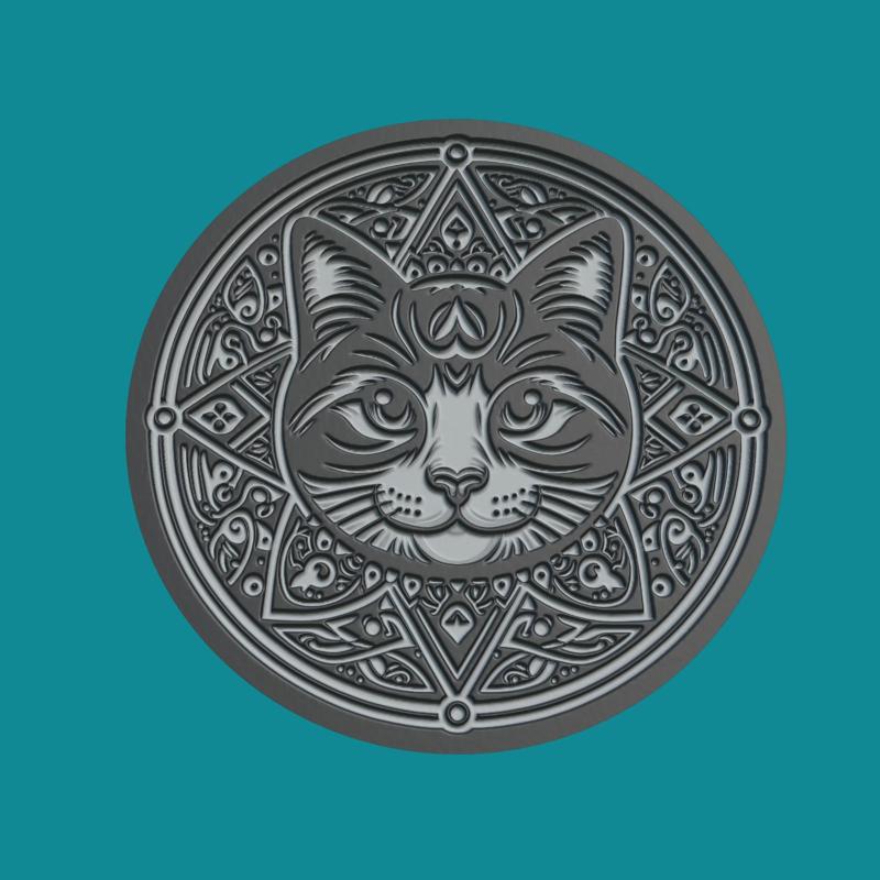 Cat Animal Medallion