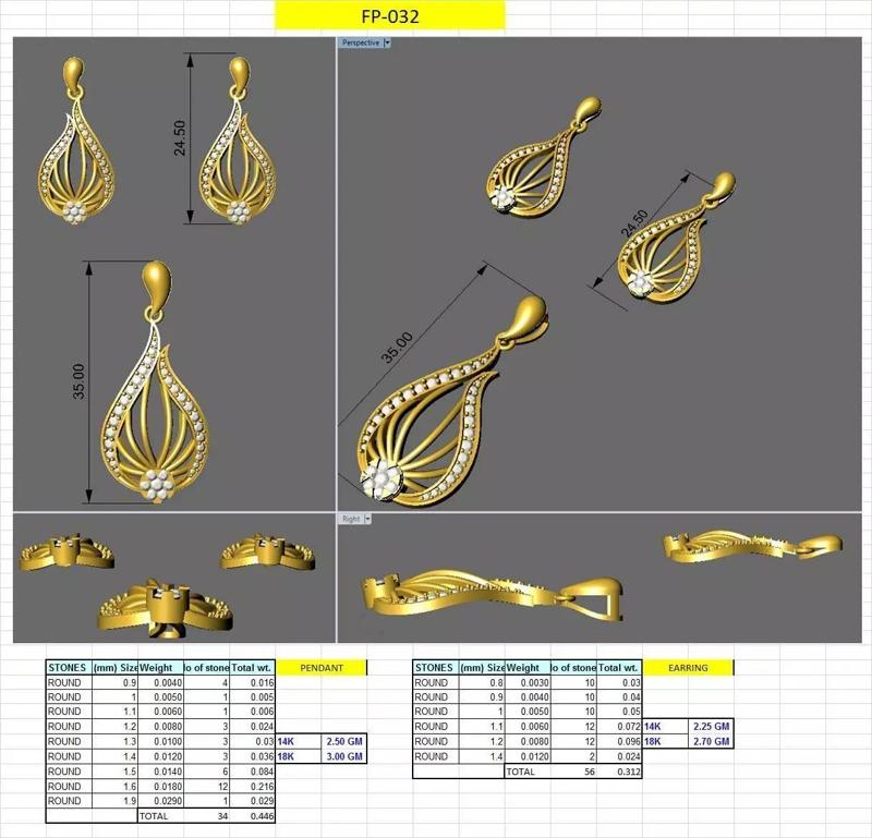 3d printable model of earring pendent