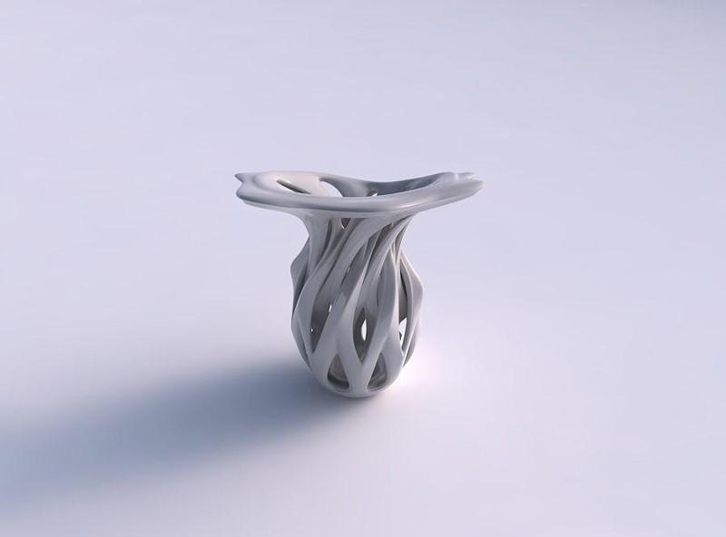Vase inside a funnel vase with intersection through cuts ecce...