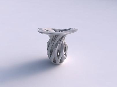 Vase inside a funnel vase with intersection through cuts ecce...