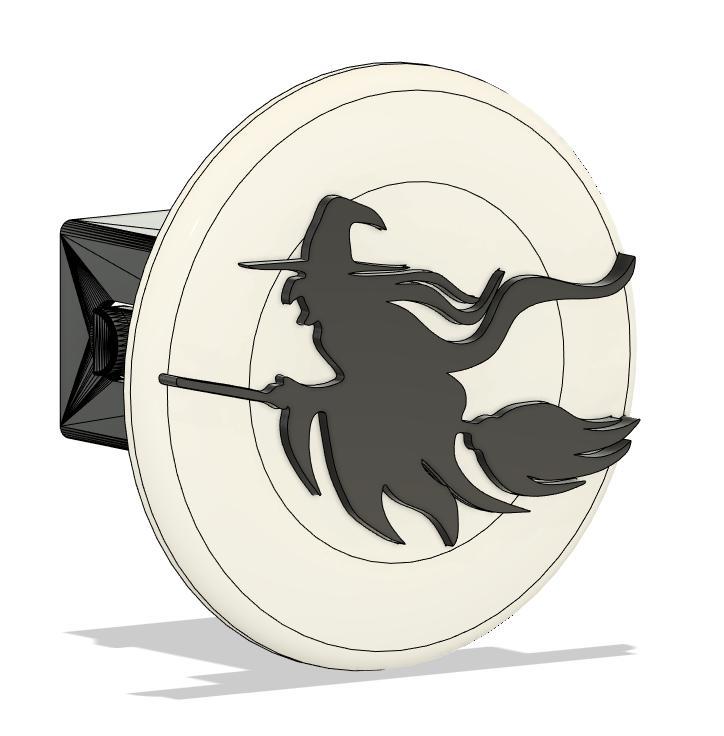 Witch Silhouette Over Full Moon