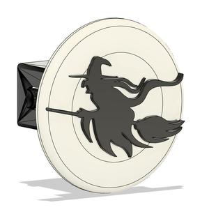 Witch Silhouette Over Full Moon