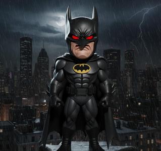 Batman Chibi Style 3D Model Solid STL File Superhero Statue Ready for Printing Without Supports