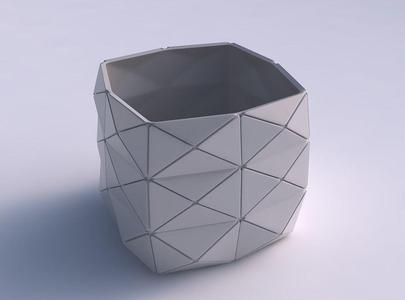 Vase quadratic stumpy with triangle plates