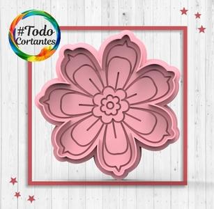 Flower cutter with embossed stamp
