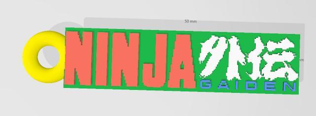 ninja gaiden nes logo and key chain