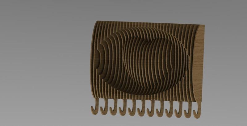 Wall Key Hanger with Heart – Parametric Layered Design