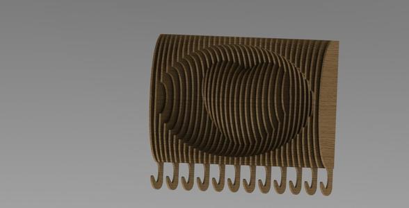 Wall Key Hanger with Heart – Parametric Layered Design