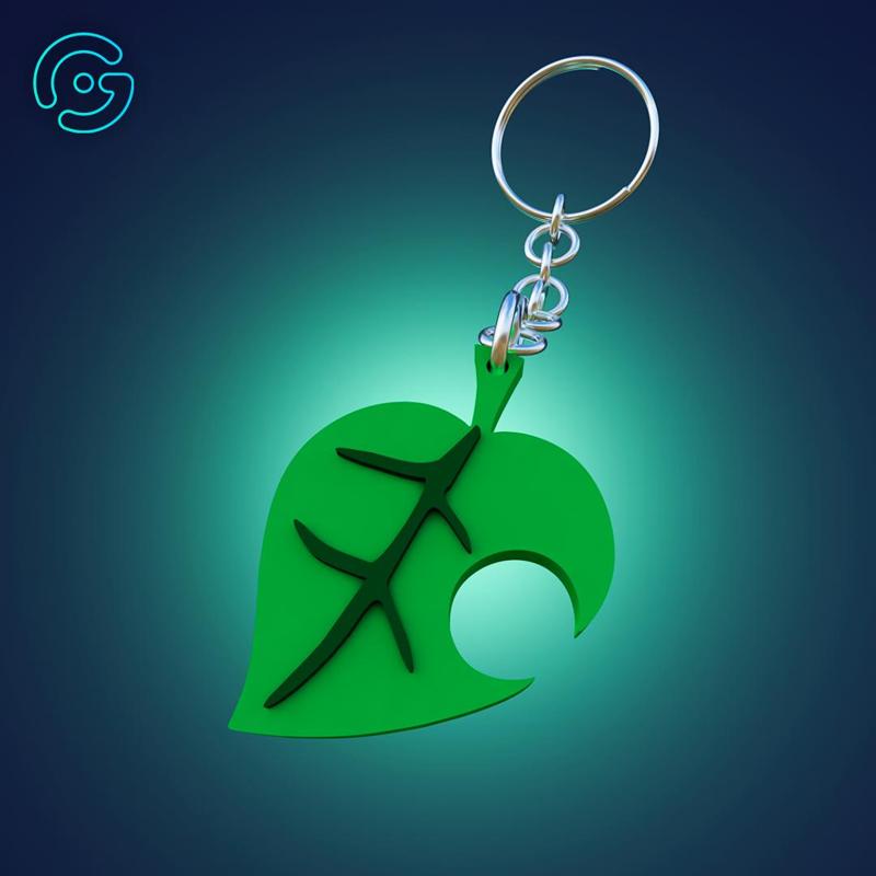 Animal crossing leaf keychain